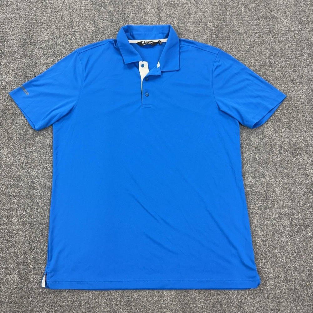 Sunice Polo Shirt Mens XL Blue 100% Polyester Mesh Golf Moisture Wicking